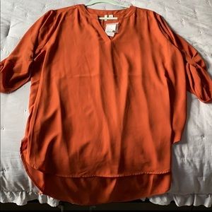 Beautiful rust 3/4 sleeve blouse